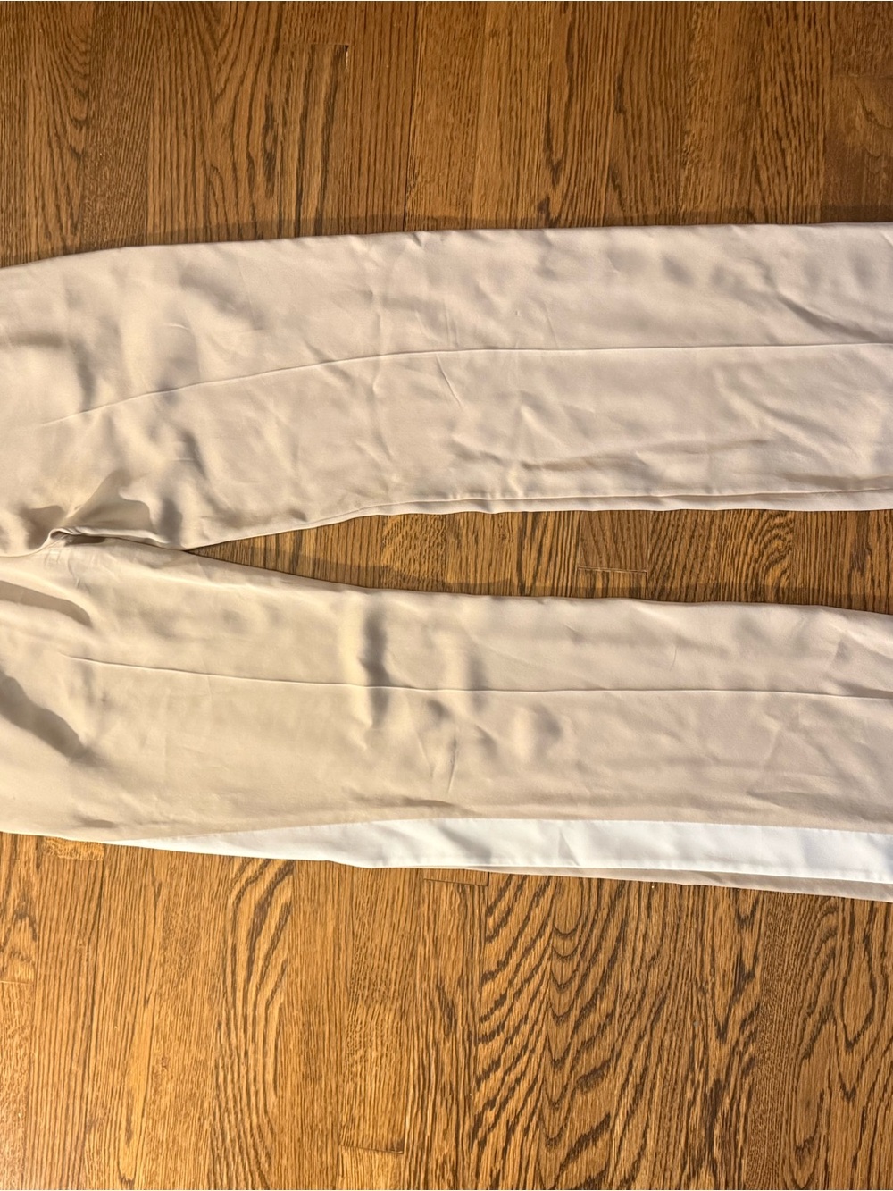 Theory Beige Wide-Leg Track Pants with White Trim - Picture 2 of 3